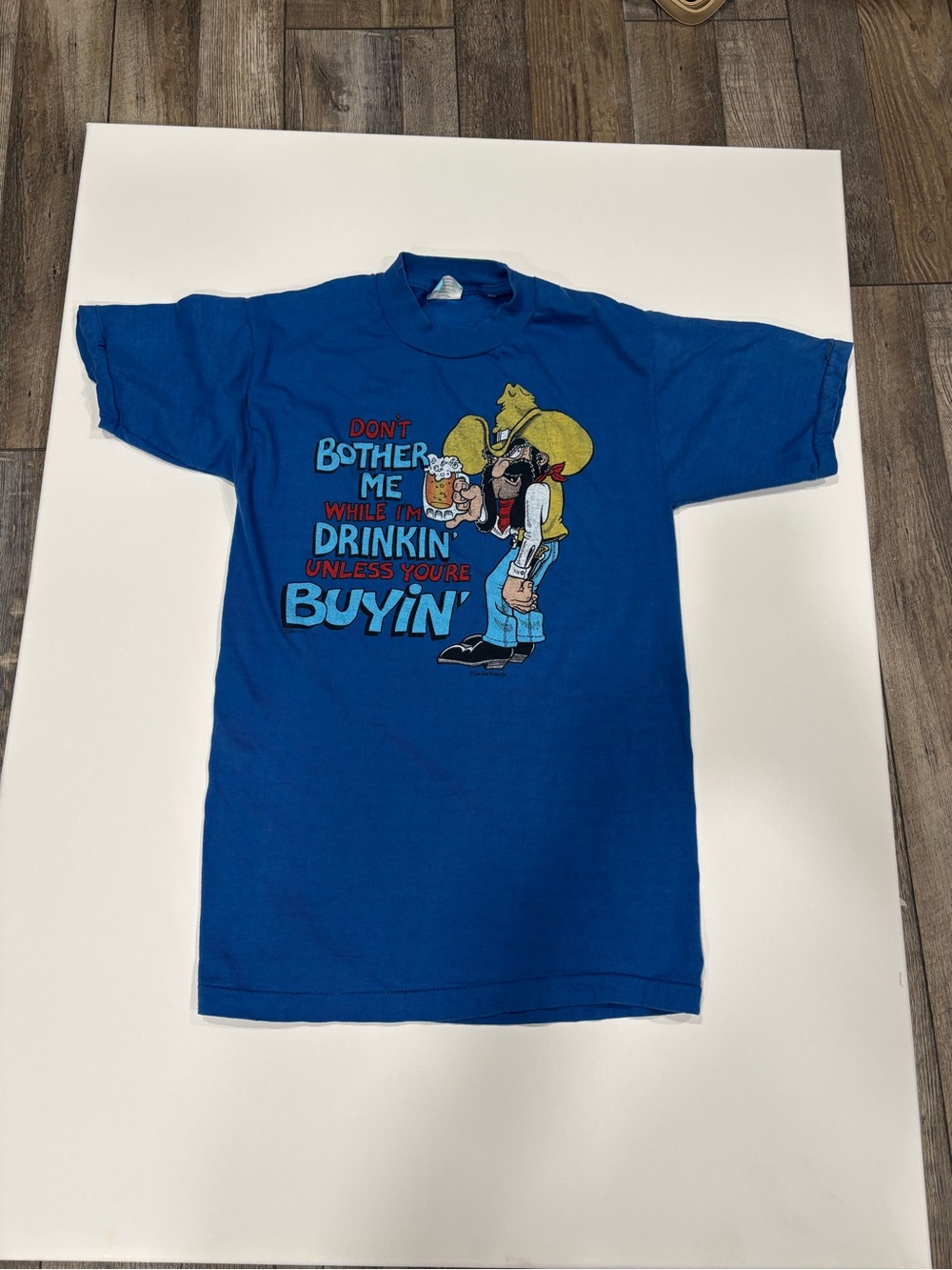 Genuine Vintage Sun Sportswear Cowboy T-Shirt Don’t Bother Me While I’m Drinkin
